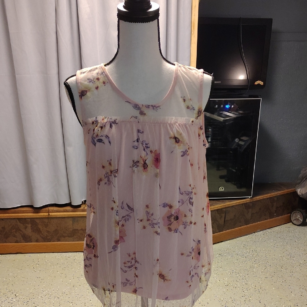 No Boundaries Floral Sheer Pink Blouse